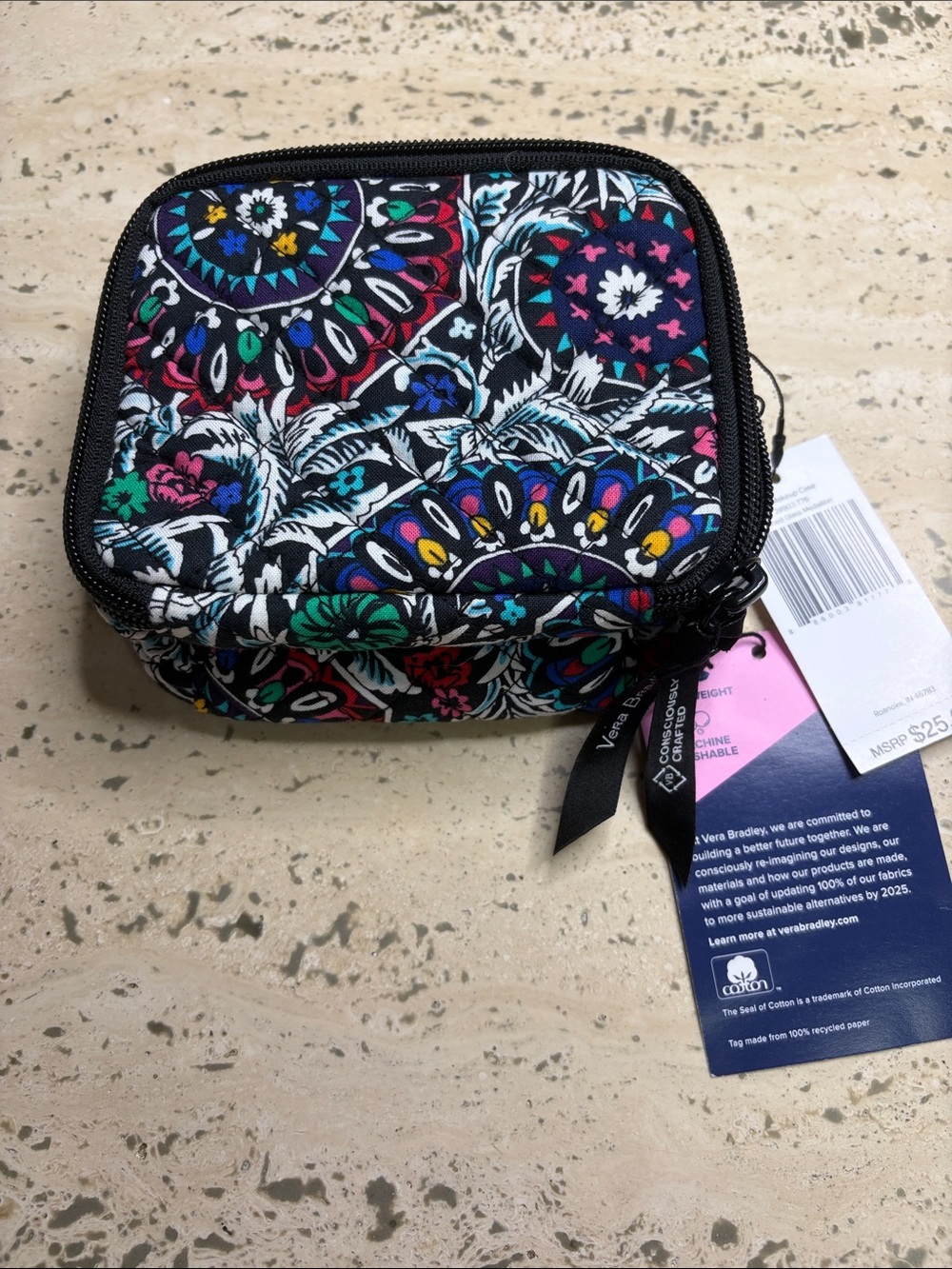 Vera Bradley Mini Makeup Case Stained Glass Medallion